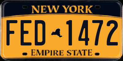 NY license plate FED1472