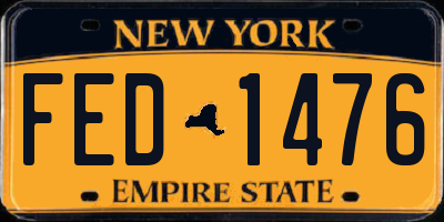 NY license plate FED1476