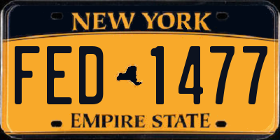 NY license plate FED1477