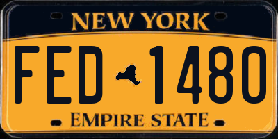 NY license plate FED1480