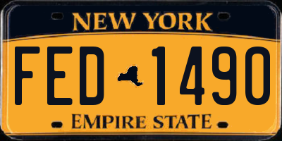 NY license plate FED1490