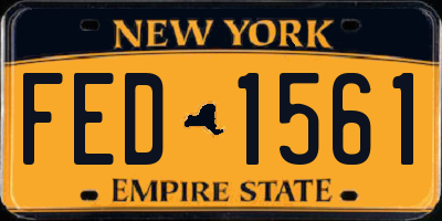 NY license plate FED1561