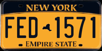 NY license plate FED1571