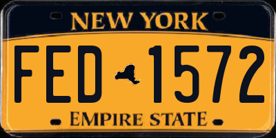 NY license plate FED1572