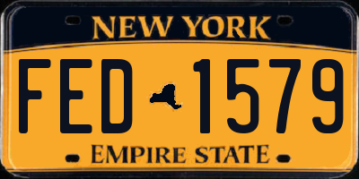 NY license plate FED1579