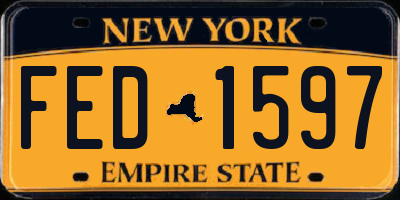 NY license plate FED1597