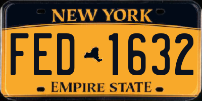 NY license plate FED1632