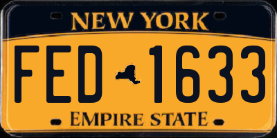 NY license plate FED1633