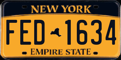 NY license plate FED1634