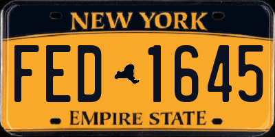 NY license plate FED1645