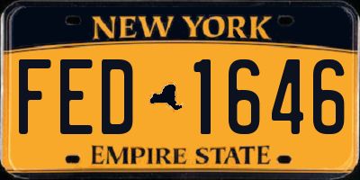 NY license plate FED1646