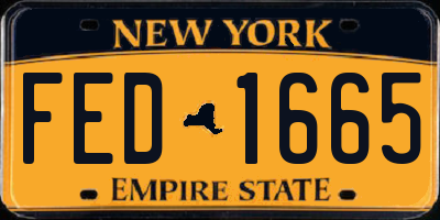 NY license plate FED1665