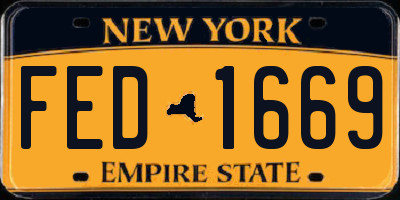 NY license plate FED1669