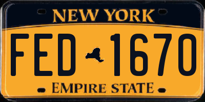 NY license plate FED1670