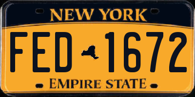 NY license plate FED1672