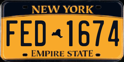 NY license plate FED1674