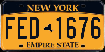 NY license plate FED1676