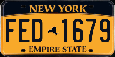NY license plate FED1679