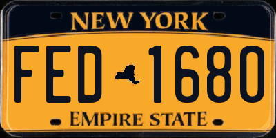 NY license plate FED1680