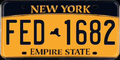 NY license plate FED1682