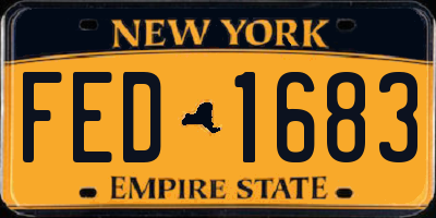 NY license plate FED1683
