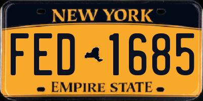 NY license plate FED1685