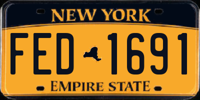 NY license plate FED1691