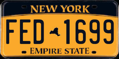 NY license plate FED1699