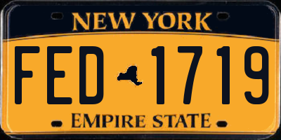 NY license plate FED1719