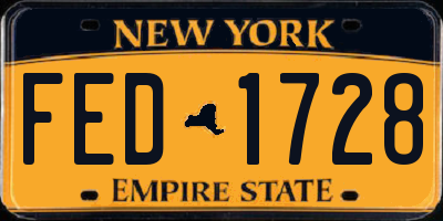 NY license plate FED1728