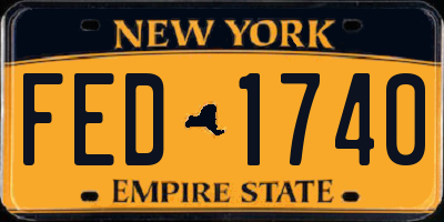 NY license plate FED1740