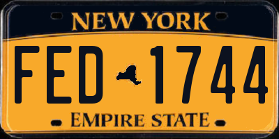 NY license plate FED1744