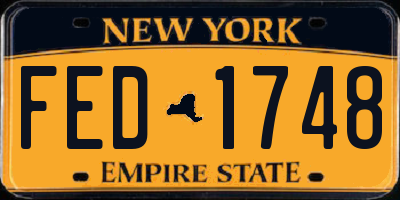 NY license plate FED1748