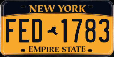 NY license plate FED1783