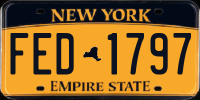 NY license plate FED1797