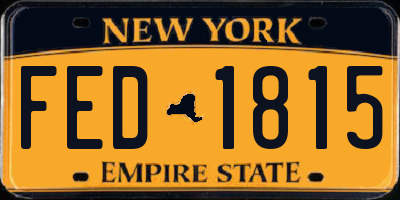 NY license plate FED1815