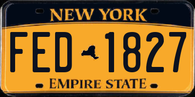 NY license plate FED1827