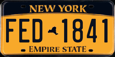 NY license plate FED1841