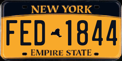 NY license plate FED1844