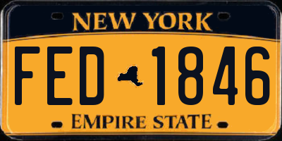NY license plate FED1846