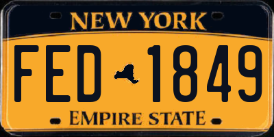 NY license plate FED1849