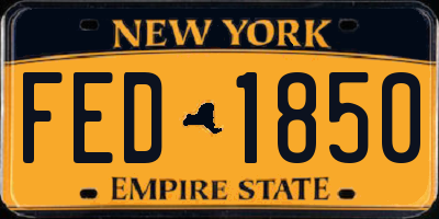NY license plate FED1850