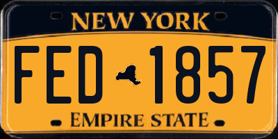 NY license plate FED1857