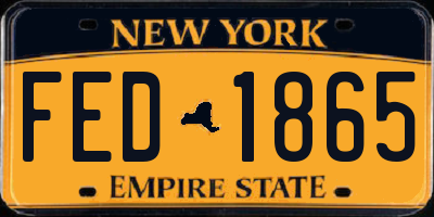 NY license plate FED1865