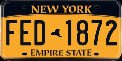 NY license plate FED1872