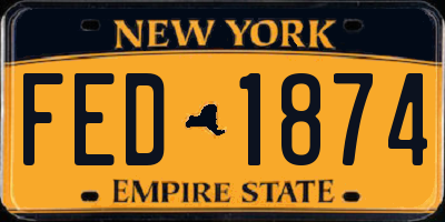 NY license plate FED1874