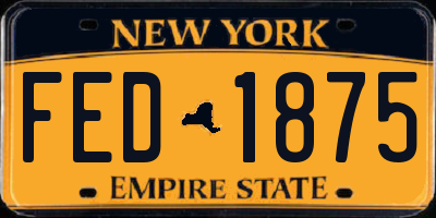 NY license plate FED1875
