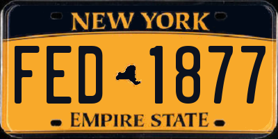 NY license plate FED1877