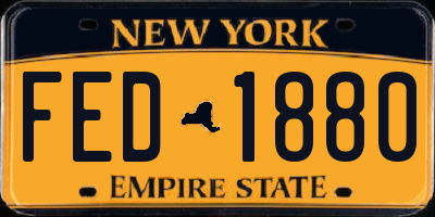 NY license plate FED1880