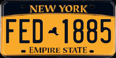 NY license plate FED1885
